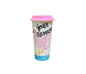 Oak Park Color Me Mine Flamingo Travel Cup