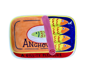 Oak Park Color Me Mine Anchovies App Plate